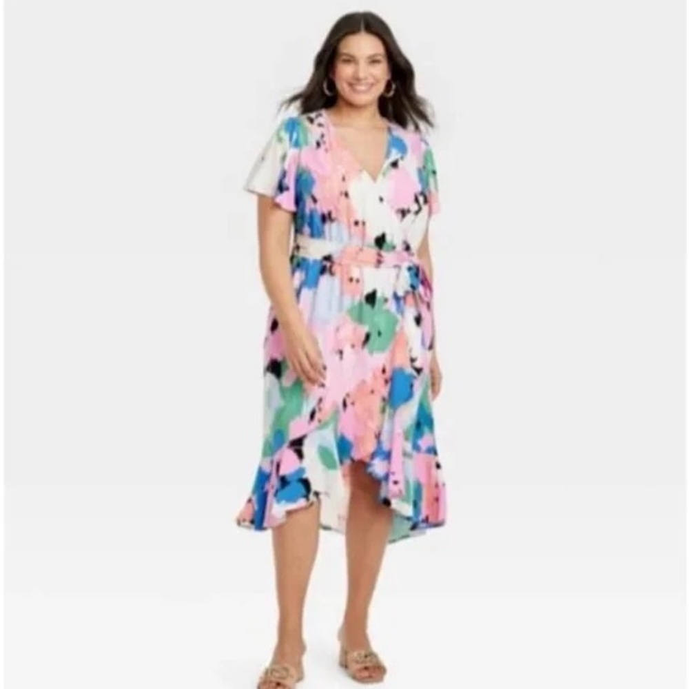Colorful Floral Midi Dress